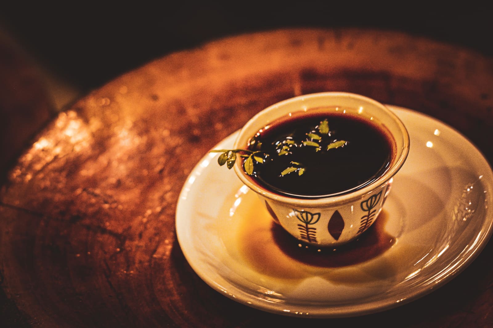 Small cup of Ethiopian coffee served in a traditional coffee ceremony