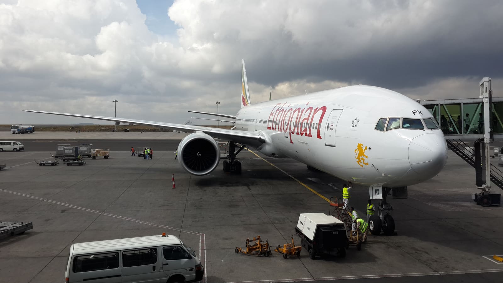 Ethiopian Airlines aircraft at Addis Ababa Bole International Airport